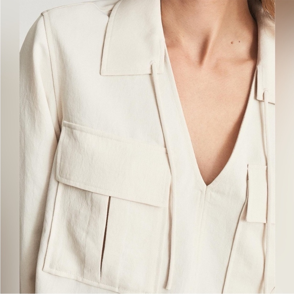 REISS ‘Fleur’ Cream Utility Blouse | Size 0 | Retail $2XX | Excellent Condition - Picture 7 of 8